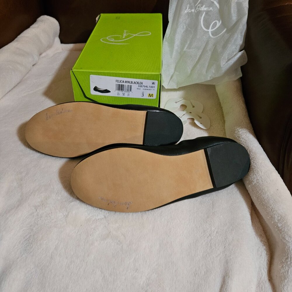 Girls Sam Edelman Felice black leather flats - Picture 8 of 8